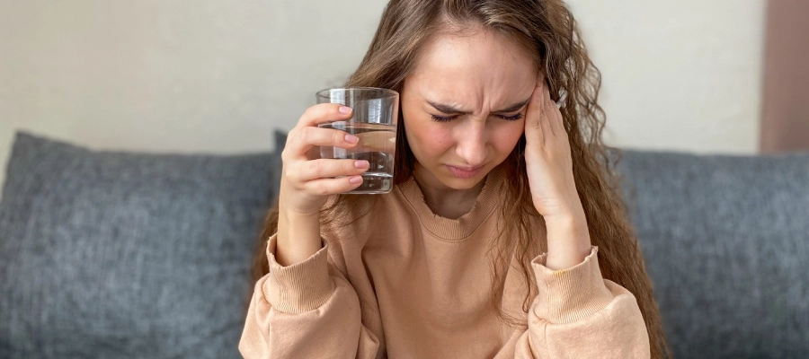 dor de cabeça por desidratação