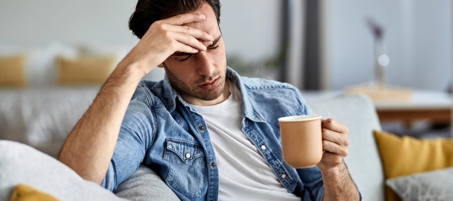 homem com dor de cabeça se questiona quanto tempo dura ressaca