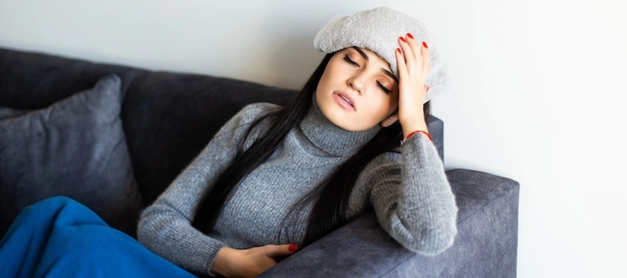 cabeça pesada e mal-estar