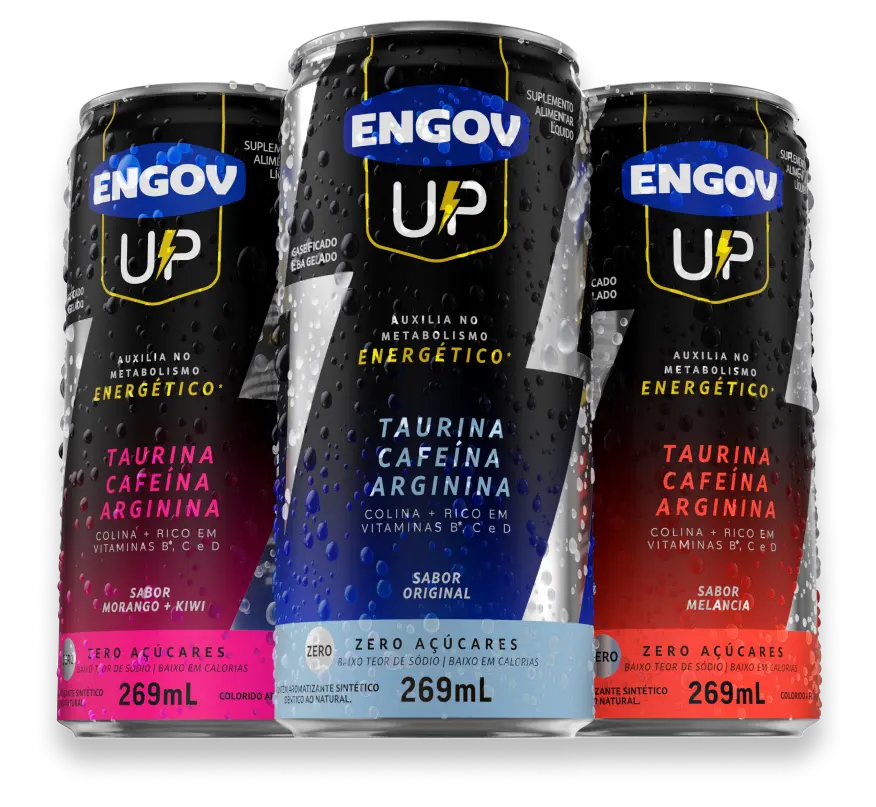 Foto das embalagens de Engov UP.