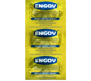 Imagem da embalagem de Engov com 6 comprimidos.